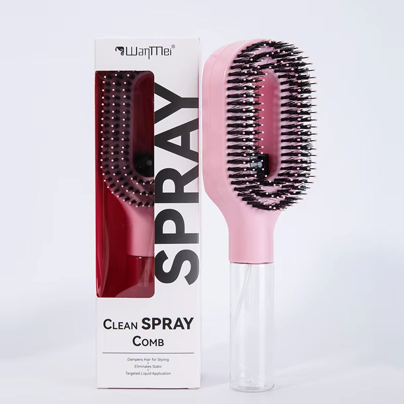 2In1 Sprayer Comb Detangling Scalp Massage Hairbrush with Spray Bottle Essential Oil Water Mist Spray Brush Anti-Static Autumn